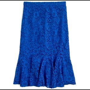 J Crew Blue Lace Skirt